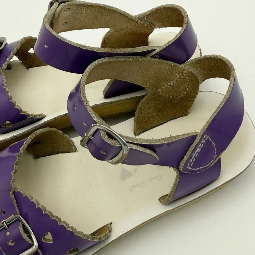 Saltwater Sandals Gloss Violet Purple Buckle Waterproof Sandals Size Kids 11